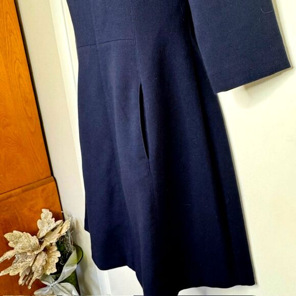 VINCE CAMUTO NAVY BLUE KNIT DRESS BACK ZIPPER SIZE 8 WITH POCKETS - Picture 6 of 11